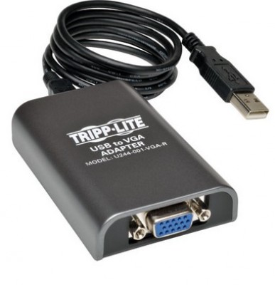 Adaptador USB 2.0 a tarjeta VGA TRIPP-LITE U244-001-VGA - USB, Negro