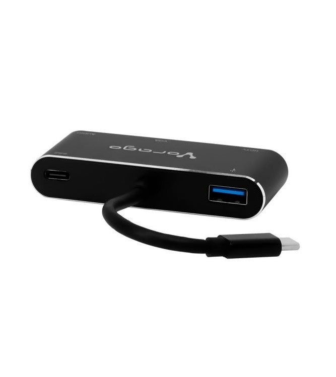 Convertidor Vorago 5 en 1 ADP-350 Usb tipo C a HDMI - VGA, Usb 3.0, Jack 3.5MM, PD