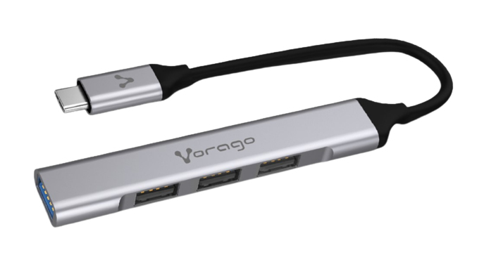 CONCENTRADOR HUB VORAGO HU-200 4 PTOS USB SLIM TIPO C -