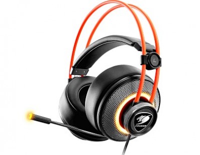 Diadema Gaming Cougar Pro RGB - Negro, Naranja, USB