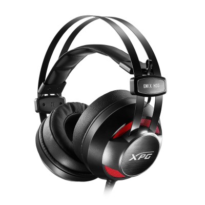 Diadema Gaming ADATA EMIX H30 - Negro, Rojo, Alámbrico