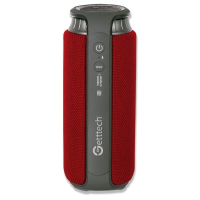 BOCINA GETTTECH GBS-31504R BLUETOOTH 4.2 MICROFONO - 3.5MM, RANURA MICROSD, RESISTENTE AL AGUA, ROJO BEAT