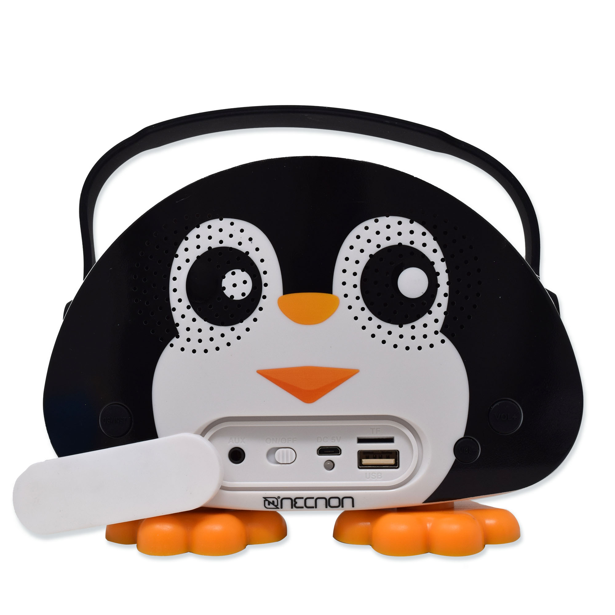 Bocina Bluetooth Karaoke Micrófono Alámbrico NBK-KIDS KARAOKE BT USB AUX 3.5  RADIO FM Lector Micro SD PINGÜINO -