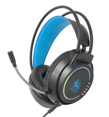 AUDIFONOS HEADSET GAMING OVER-EAR NBHG KIMERA RGB ALAMBRICO 3.5MM USB PC CONSOLAS CELULAR MICROFONO FLEXIBLE INC ADAPTADOR AZUL -