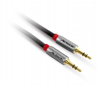 Cable auxiliar ACTECK CP-150 - 1 m, 3.5mm, 3.5mm, Negro