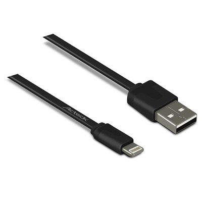 Cable USB ACTECK Teck To Go CC-002 - Negro, Apple, 1 m, Cable Lightning
