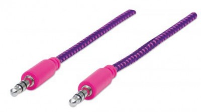 Cable de Audio MANHATTAN 352833 - 1, 8 m, 3.5mm, 3.5mm, Morado