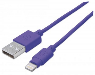 Cable iLynk Lightning MANHATTAN 394239 - Morado, Apple, 1 m, Cable Lightning