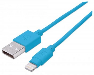 Cable iLynk Lightning MANHATTAN 391467 - Azul, Apple, 1 m, Cable Lightning