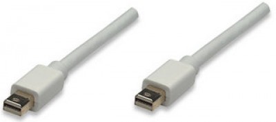 Cable Mini DisplayPort MANHATTAN 324557 - 1 m, DisplayPort, DisplayPort, Macho/Macho, Color blanco