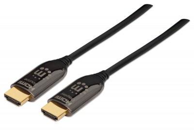 Cable HDMI Óptico Activo con Clasificación Pl MANHATTAN 355414 - 10 m, HDMI A, HDMI A, MACHO, Negro