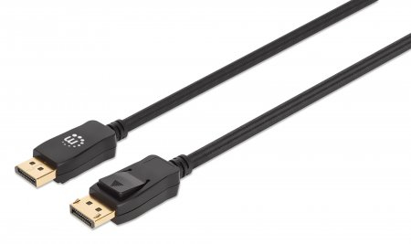 353595 DisplayPort macho a macho - 1 m, compatible con 4K 144Hz, HDR, contactos chapados en oro, diseño anti-enredos con seguros en los conectores