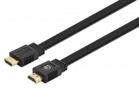 Cable HDMI 2.0 - Alta Velocidad con Ethernet PLANO 4K@60Hz MANHATTAN 355605, 1 m, Macho, Negro