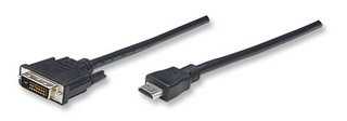 Cable de Video HDMI MANHATTAN 372527 - 4, 5 m, HDMI, DVI-D, Negro