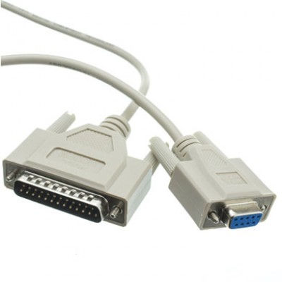 CABLE NULL MÓDEM BROBOTIX DB9 HEMBRA - DB25 MACHO 1.8 MTS - 1, 8 m, Color blanco, DB9, DB25, Hembra/Macho