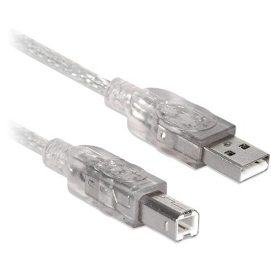 Cable USB A a B - V2.0 Para impresora universal, Plateado translucido, 1.8 m, 102327 BROBOTIX