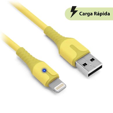 CABLE CARGA RÁPIDA LIGHTNING - PVC, 1.0 M, AMARILLO (6001622), Brobotix