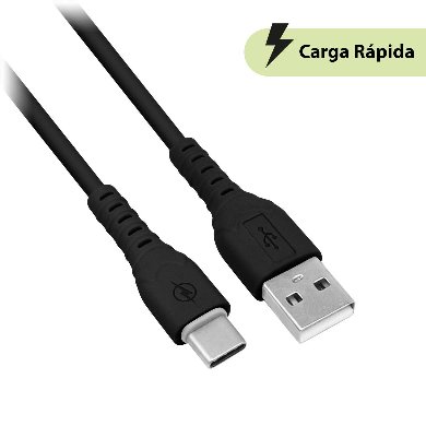 CABLE CARGA RÁPIDA USB V3.0 TIPO "C" - PVC, 1.0 M, NEGRO (6001776), Brobotix