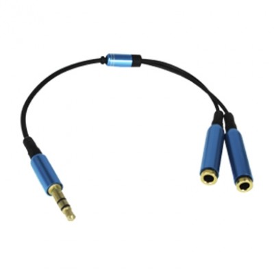 Cable Estereo BROBOTIX - 0, 1 m, 3.5mm, 2 x 3.5mm, Azul