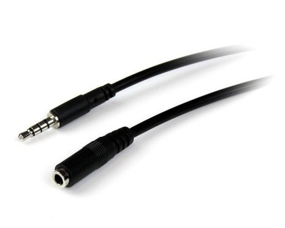 Cable extensión StarTech.com - 2 m, 3.5mm, 3.5mm, Macho/hembra, Negro