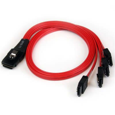 Cable SAS StarTech.com SAS8087S4R50 - SATA, Macho/hembra, Rojo