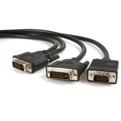 Cable de DVI StarTech.com - 1, 8 m, DVI-I, DVI-D + VGA (D-Sub), Negro