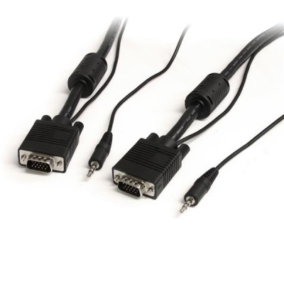 Cable coaxial StarTech.com - 9, 1 m, VGA (D-Sub) + 3.5mm, VGA (D-Sub) + 3.5mm, Macho/Macho, Negro