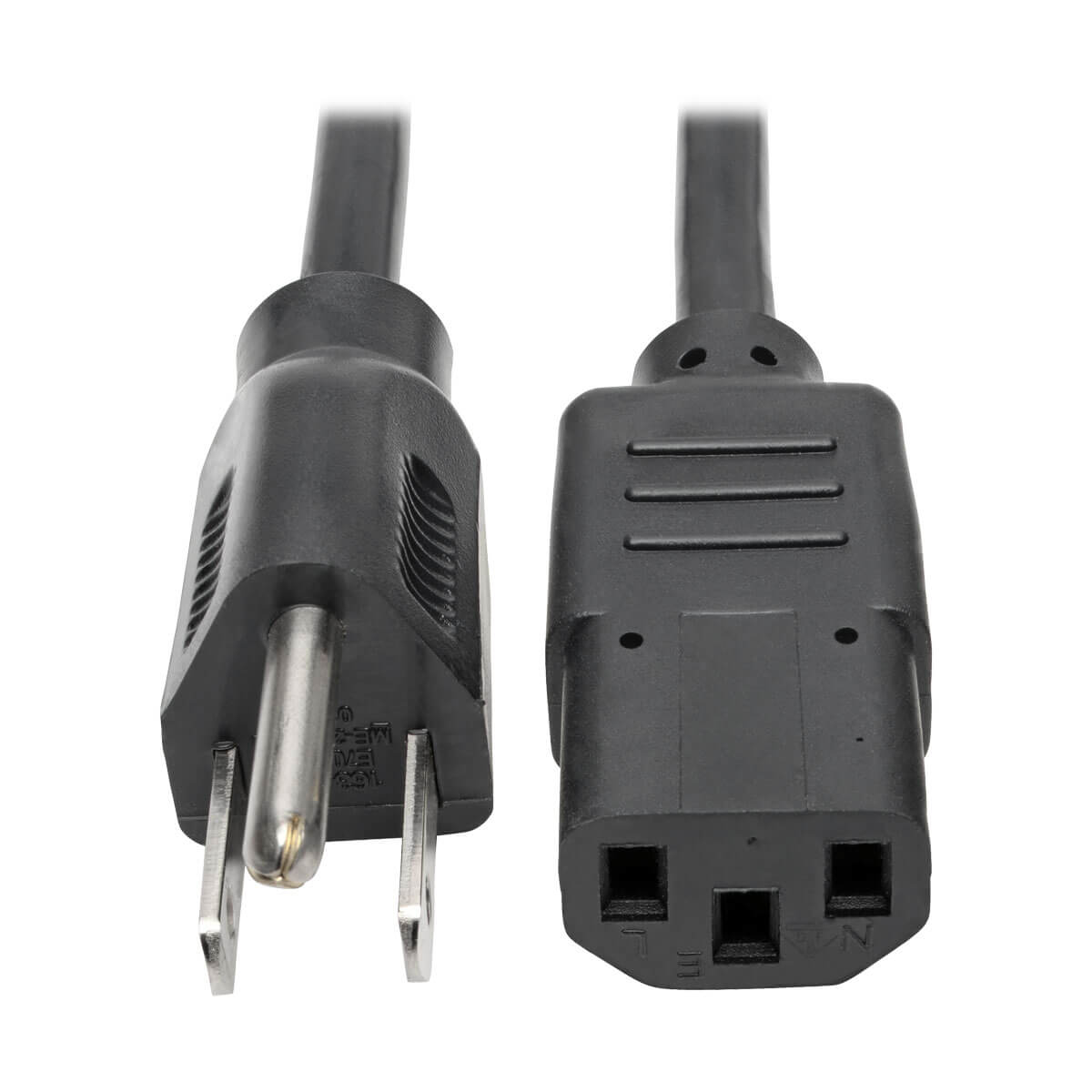 Cable de Alimentación para P006-001 Computadora - NEMA 5-15P a C13 - 10A, 125V, 18 AWG, 30.5 cm [1 pie], Negro