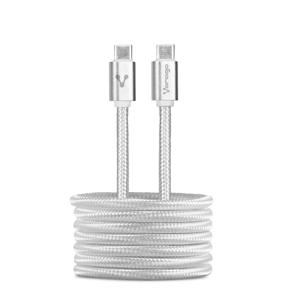 Cable  VORAGO CAB-124-WH - USB C, USB C, Macho/Macho, 1 m, Blanco