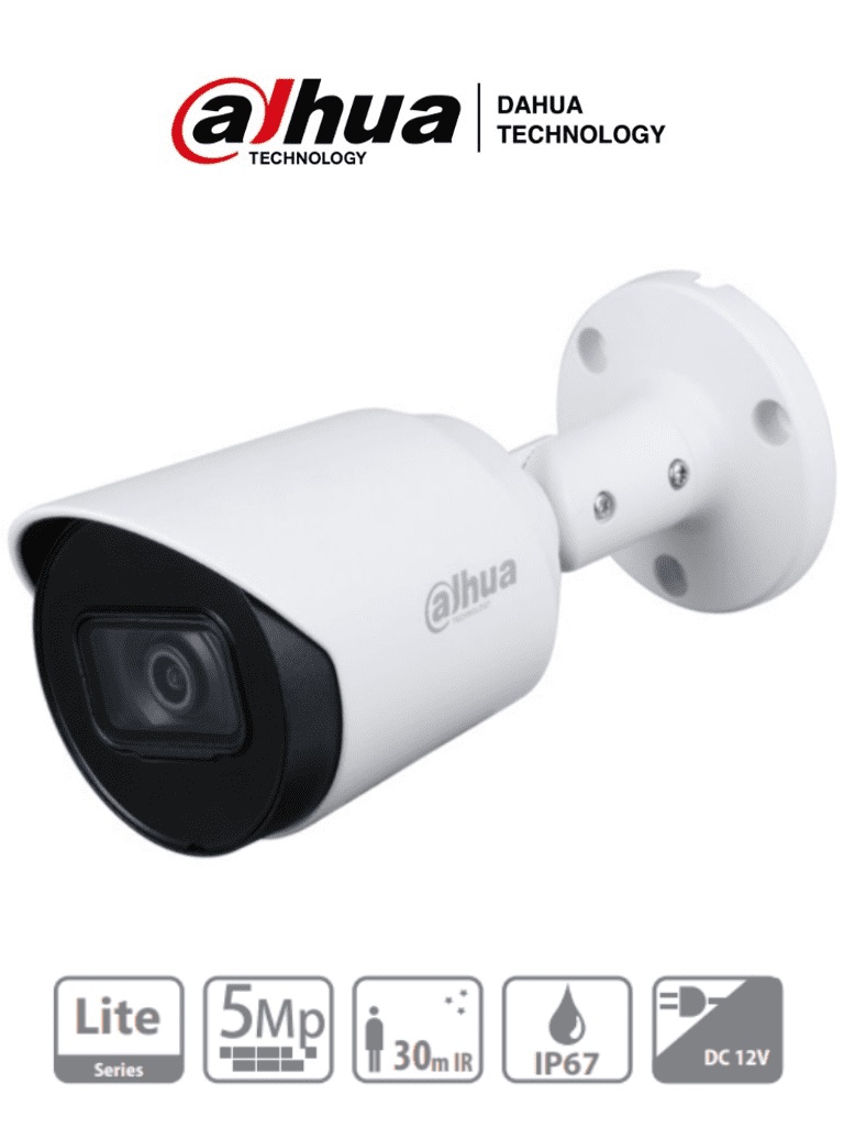 DAHUA HAC-HFW1500T-28 - Camara Bullet de 5 Megapixeles/ Lente de 2.8 mm/ 111 Grados de Apertura/ IR de 30 Metros/ IP67/ Soporta CVI/CVBS/AHD/TVI -