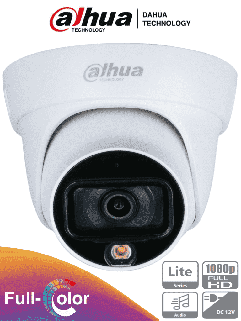 DAHUA HAC-HFW1209TLMN-A-LED - Camara Bullet Full Color de 2 Megapixeles/ 1080p/ Lente de 2.8mm/ 40 Metros de Iluminación/ DWDR/ Metalica+Policarbonato -