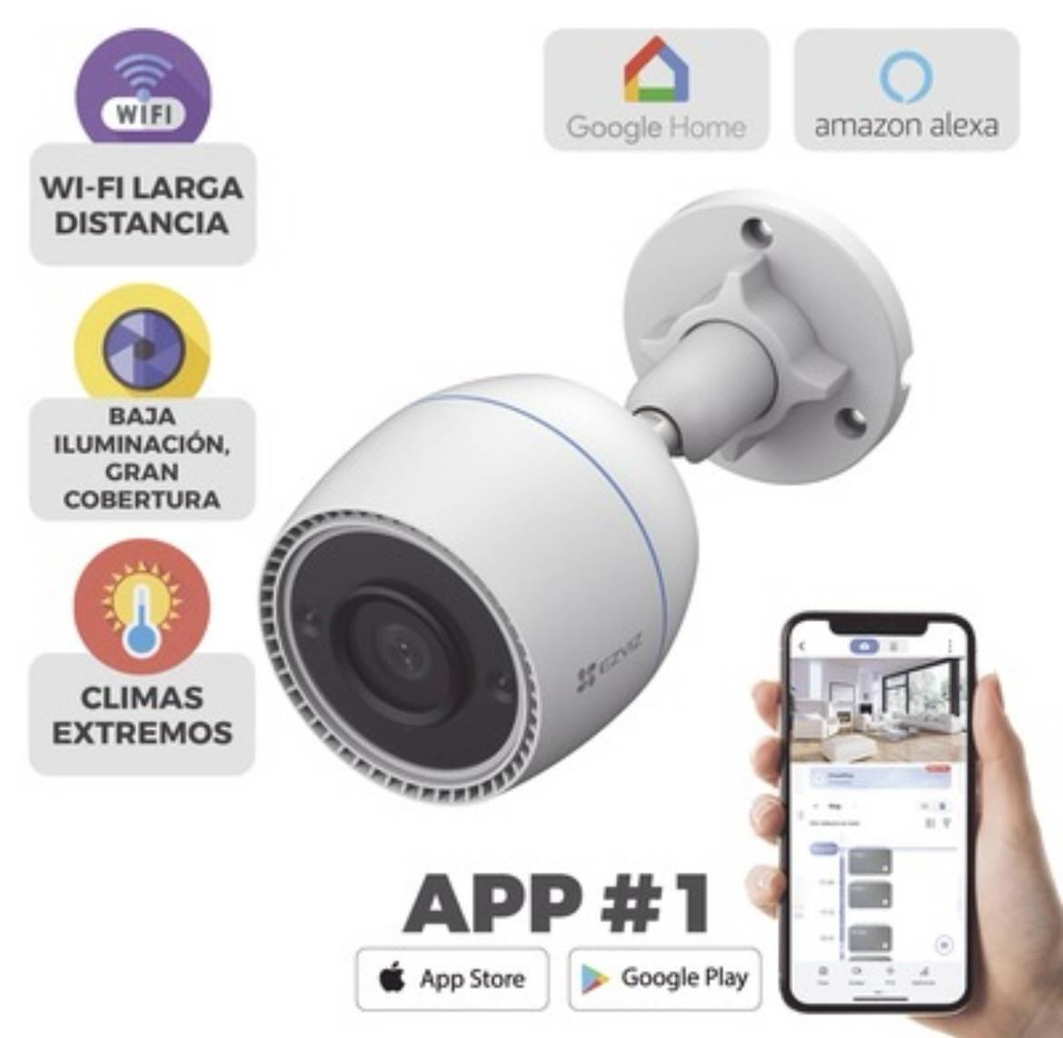 Cámara Bala IP 2 Megapíxel (C3TN 2MP) / Wi-Fi / Micrófono integrado / Detección de movimiento / Ranura Para Memoria 256 GB  / Uso en Exterior -