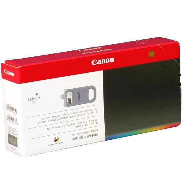 Tanque de tinta CANON PFI-702BK - Negro, Inyección de tinta