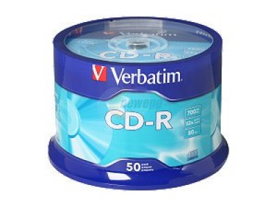 Disco CD-R VERBATIM - CD-R, 700 MB, 50, 52x, 80 min