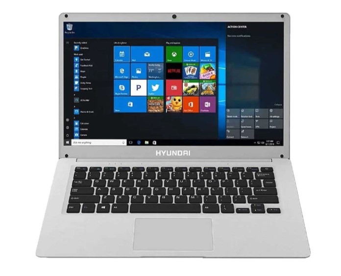 Laptop HYUNDAI HT14CCIC43SG2TB - 14.1 Pulgadas, Intel Celeron, N3060, 4 GB, Windows 10 Home, 64 GB + 2TB HDD