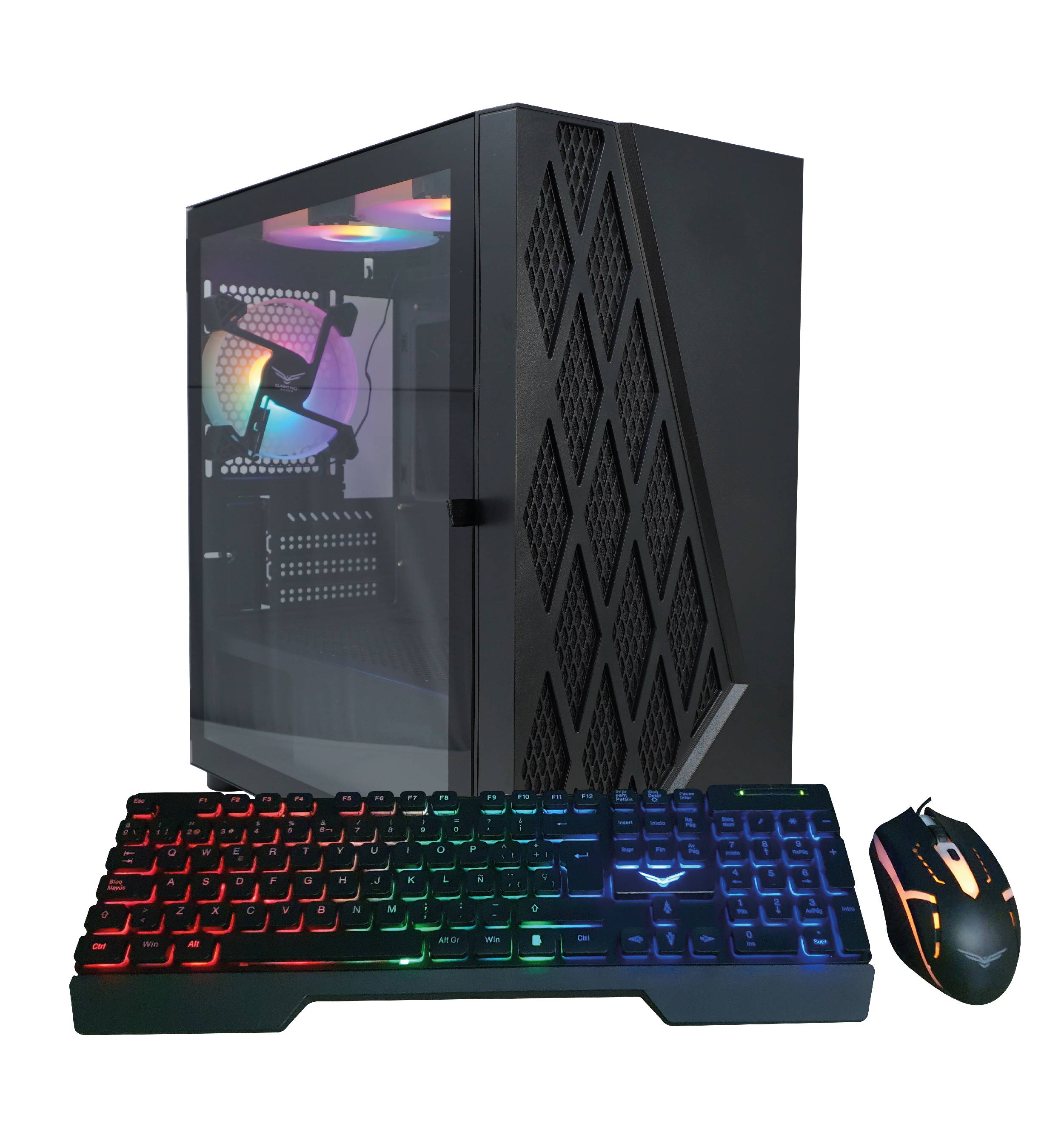 Computadora de escritorio Gamer - EVOTEC EV-2005, Procesador Intel i5 11400, Chipset: H510 Memoria 16gb, Almacenamiento SSD 480gb, Teclado y mouse: Na-0951