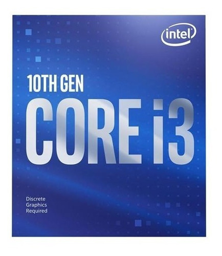 Procesador Intel Core i3-10100F 3.6 GHz - 4 núcleos, LGA 1200, 6 MB Caché. Comet Lake, (REQUIERE TARJETA DE VIDEO. COMPATIBLE MB CHIPSET 400 Y 500)