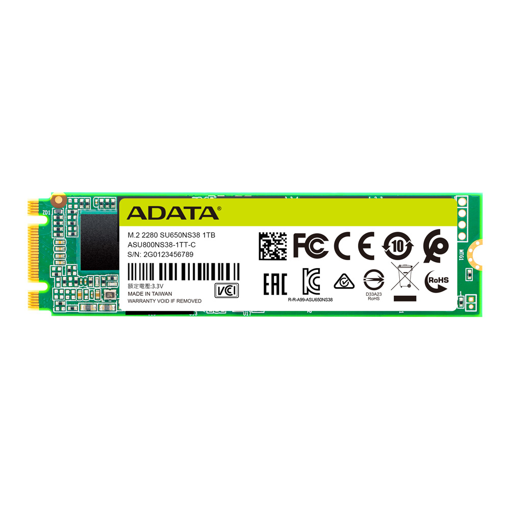 Unidad de Estado Solido ADATA Ultimate SU650 M.2 SATA - 1TB, 2280, ASU650NS38-1TT-C