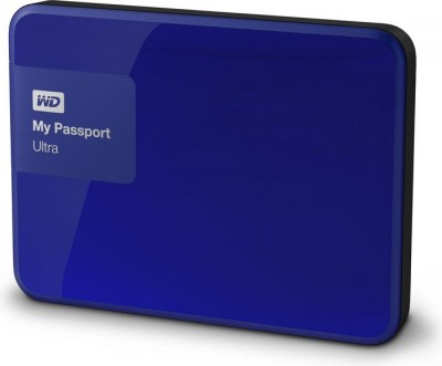 Disco duro externo WESTERN DIGITAL My Passport Ultra Portatil - 2000 GB, USB 3.0 (3.1 Gen 1) Type-A, Azul