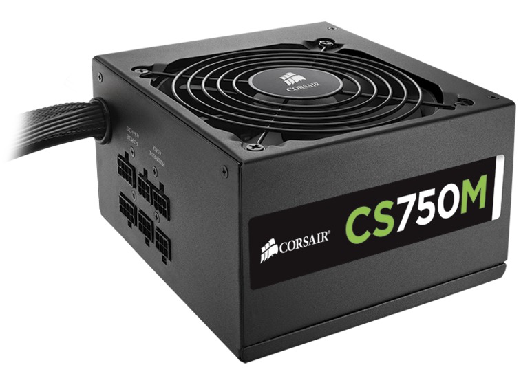 Fuente de poder CORSAIR CS750M 80 PLUS GOLD - 100 - 240 V, Negro, 750 W, PC/server