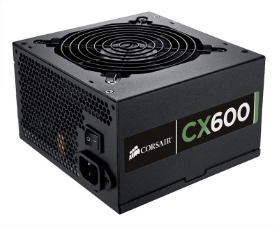 Fuente de poder CORSAIR CX600 Bronze - 600 W, 90 - 264 V, 47 - 63 Hz, PC, Negro