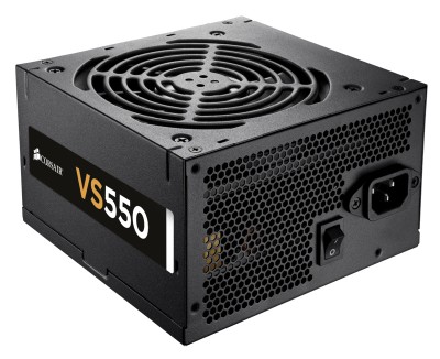 Fuente de poder CORSAIR VS550 - 550 W, PC, Negro, 12 cm, ATX