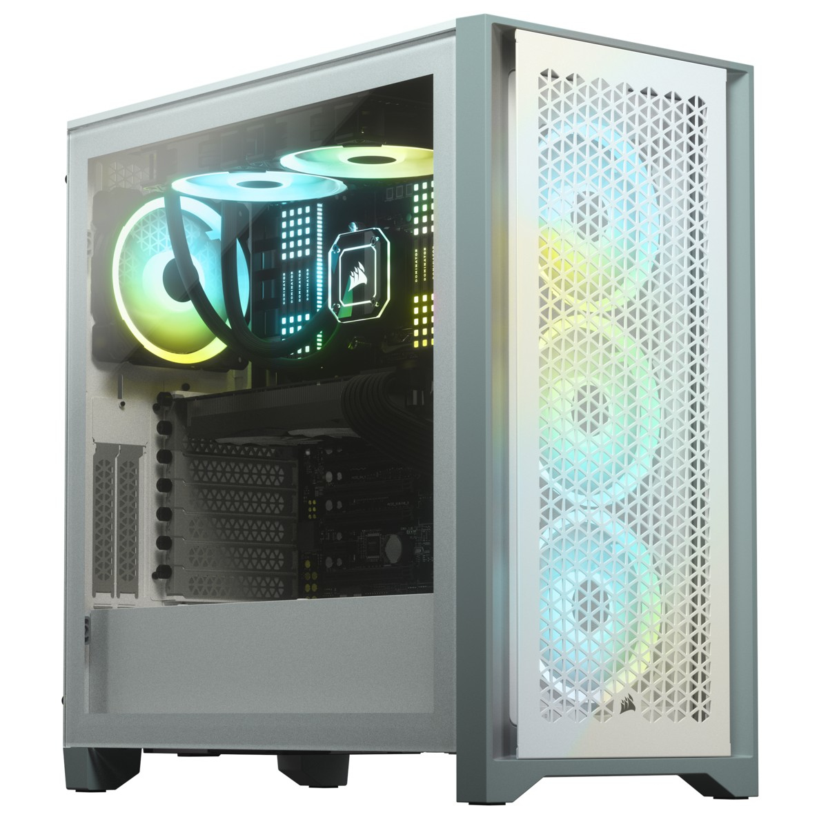 Gabinete CORSAIR  4000D Airflow CC-9011201-WW - ATX, Blanco, semitorre con cristal templado