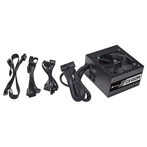 Fuente de poder CORSAIR CX450M - 450 W, Negro, 12 cm, ATX