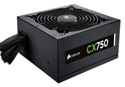 Fuente de poder CORSAIR CX750 80 GOLD - 750 W, 90 - 264 V, 47 - 63 Hz, PC, Negro