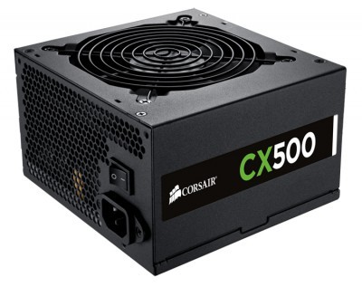 Fuente CORSAIR - 100 - 240 V, 47 - 63 Hz, Negro, 500 W