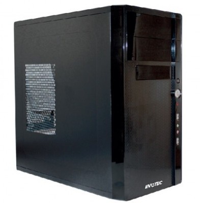 Gabinete EVOTEC - Torre, Micro-ATX, Negro