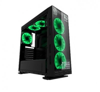 Gabinete Gaming K-MEX CGBLADEA3-3EGW - PC, ATX, Micro-ATX, Negro