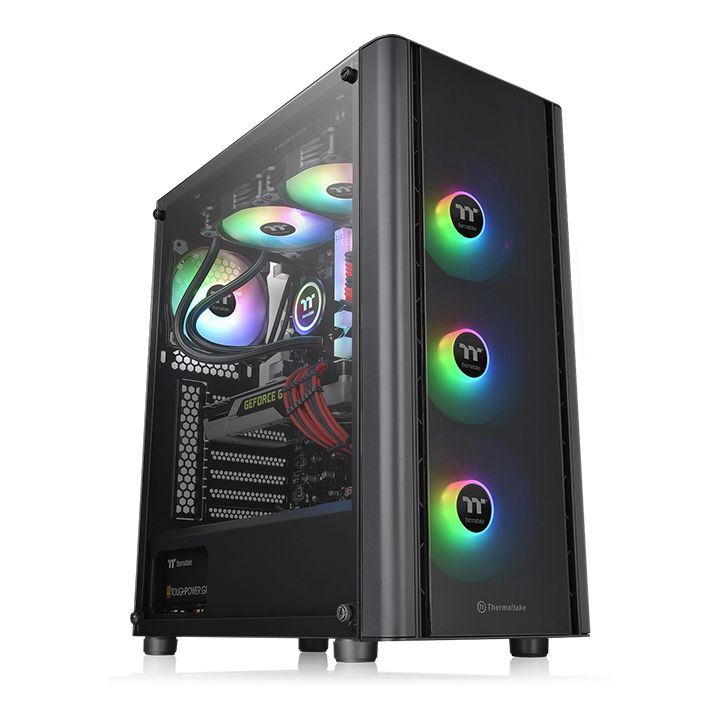 Gabinete THERMALTAKE V250 TG ARGB - Midi-Tower, Gabinete, ATX, Micro-ATX, Mini-ITX, Negro