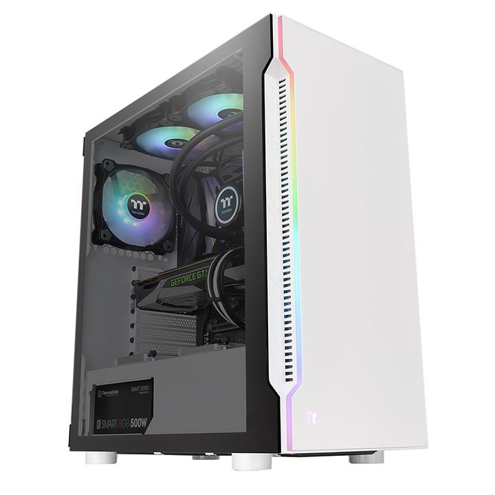 Gabinete  THERMALTAKE H200 TG Snow - Gabinete, ATX, Micro-ATX, Mini-ITX, Color blanco